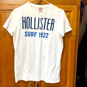 2-white mens shirts. 1 Hollister. 1-Calvin Klein